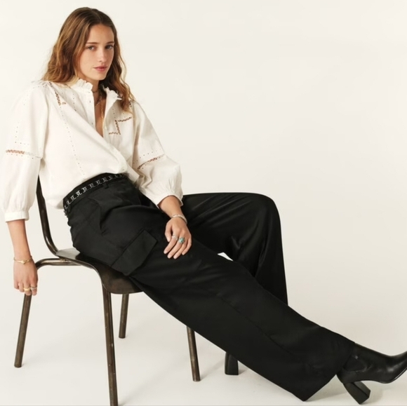 ba&sh Cary Suit Pants in Noir | Size 38 (EU) / 6 (US) | ba&sh Pants | Me… - Picture 1 of 14